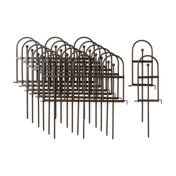 Plow & Hearth Iron Fence Wrought Iron Edging With Ground Stakes And Gunmetal Finish