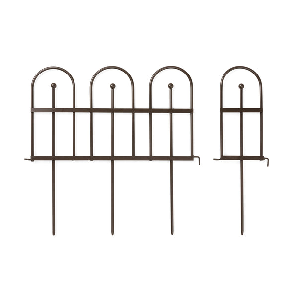 Plow & Hearth Iron Fence Wrought Iron Edging With Ground Stakes And Gunmetal Finish