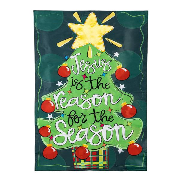 Plow & Hearth Jesus Is The Reason Applique House Flag