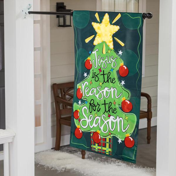 Plow & Hearth Jesus Is The Reason Applique House Flag