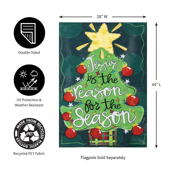Plow & Hearth Jesus Is The Reason Applique House Flag