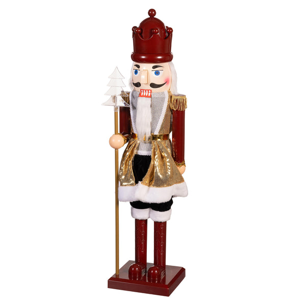 Plow & Hearth Joyful Traditions Garden Statue LED Musical Statue Nutcracker 31"H