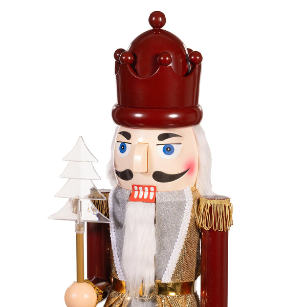Plow & Hearth Joyful Traditions Garden Statue LED Musical Statue Nutcracker 31"H