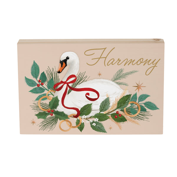 Plow & Hearth Joyful Traditions Goose Wood Sign Plock 12"x8"