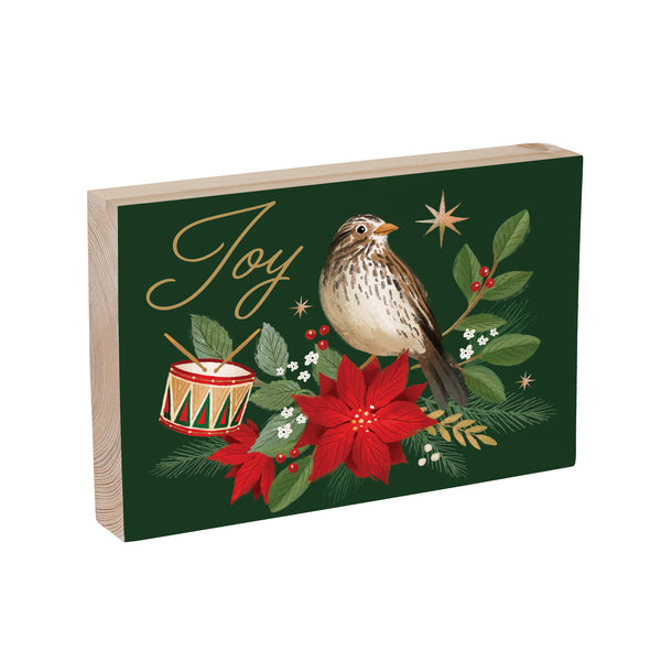 Plow & Hearth Joyful Traditions Joy Wood Sign Plock 12"x8"