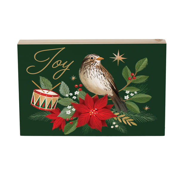 Plow & Hearth Joyful Traditions Joy Wood Sign Plock 12"x8"