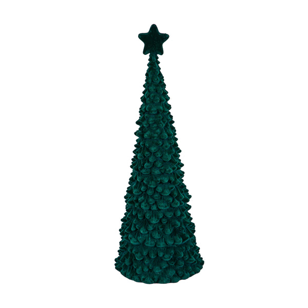 Plow & Hearth Joyful Traditions LED Table Decor Flocked Tree With Star Set Of 2