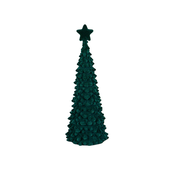 Plow & Hearth Joyful Traditions LED Table Decor Flocked Tree With Star Set Of 2