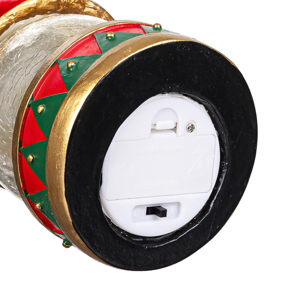 Plow & Hearth Joyful Traditions LED Table Decor Resin Nutcracker With Crackle Glass Globe 9.25"H