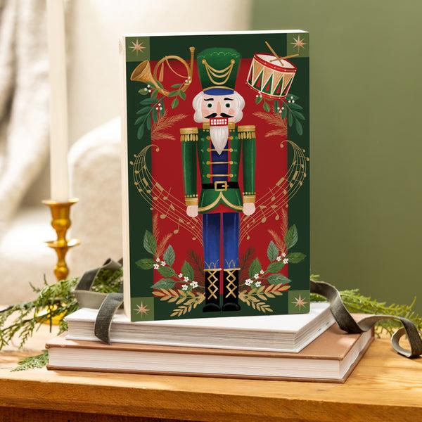 plow & hearth Joyful Traditions Nutcracker Sign Wood Sign Plock 12"x8"