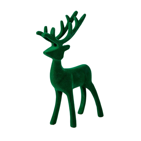 Plow & Hearth Joyful Traditions Table Decor Flocked Deer Asst Of 2