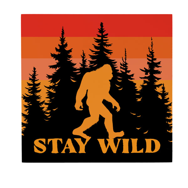 Plow & Hearth Just For Laughs Bigfoot Indoor Wall Décor "Stay Wild" 12"x12"