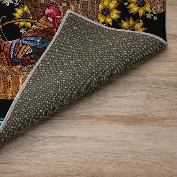 Plow & Hearth Kendall Farmhouse Rooster Polyester Area Rug