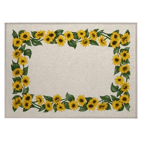 plow & hearth Kendall Sunflowers Borders Polyester Area Rug