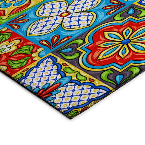 Plow & Hearth Kendall Talavera Inspired Polyester Area Rug