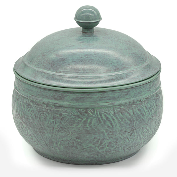 Plow & Hearth Key West Blue Verdegris Hose Pot With Lid