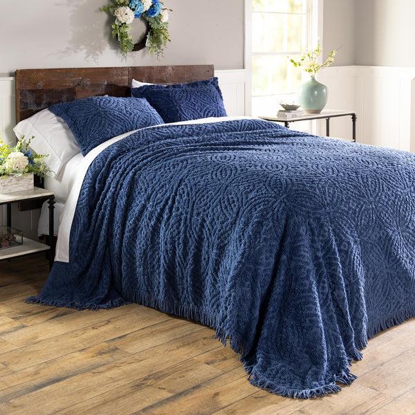 Plow & Hearth King Wedding Ring Tufted Chenille Bedspread