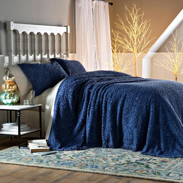 Plow & Hearth King Wedding Ring Tufted Chenille Bedspread