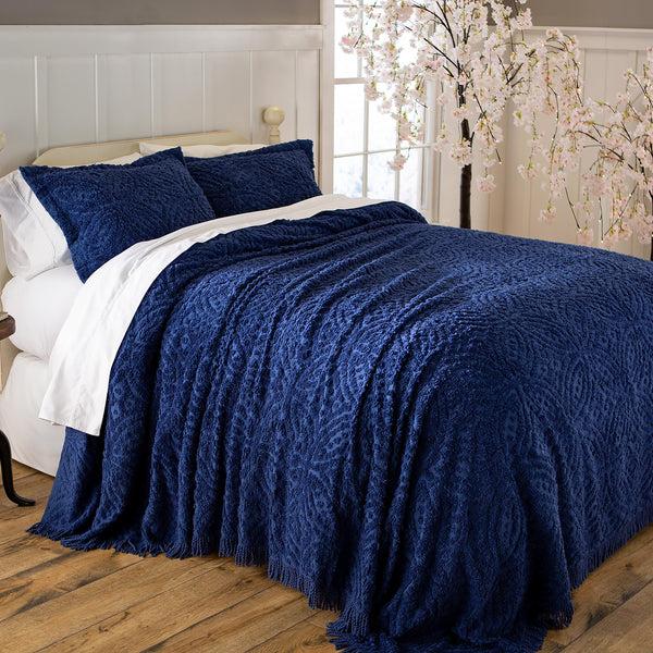 plow & hearth King Wedding Ring Tufted Chenille Bedspread