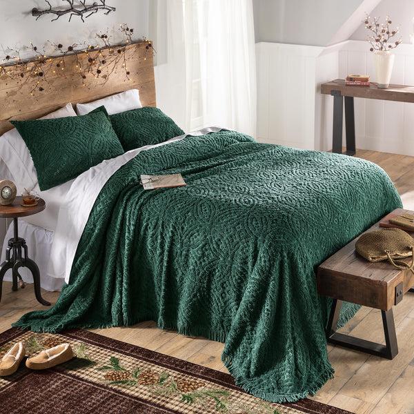 Plow & Hearth King Wedding Ring Tufted Chenille Bedspread