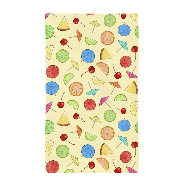 Plow & Hearth Kitchen Towel Quick Dry Waffle Weave Double-Sided Cocktails 30"L X 18"W