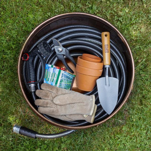 Plow & Hearth La Jolla Copper Finished Hose Pot With Lid