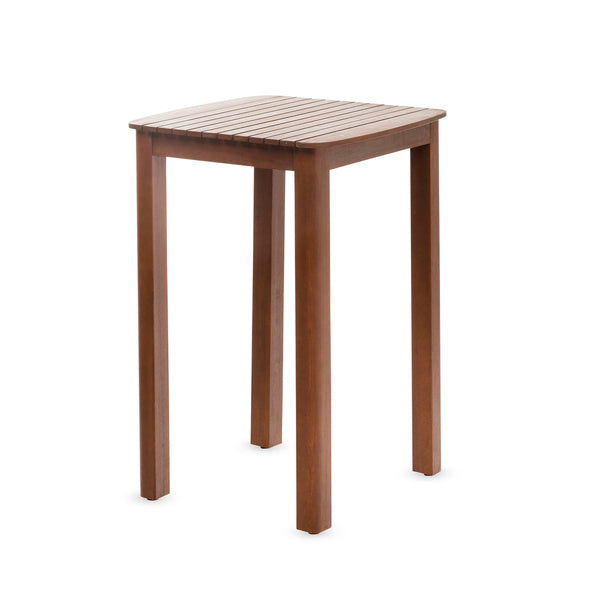 Plow & Hearth Lancaster Eucalyptus Outdoor Bar Set With Table And 2 Bar Stools 3-Piece Set