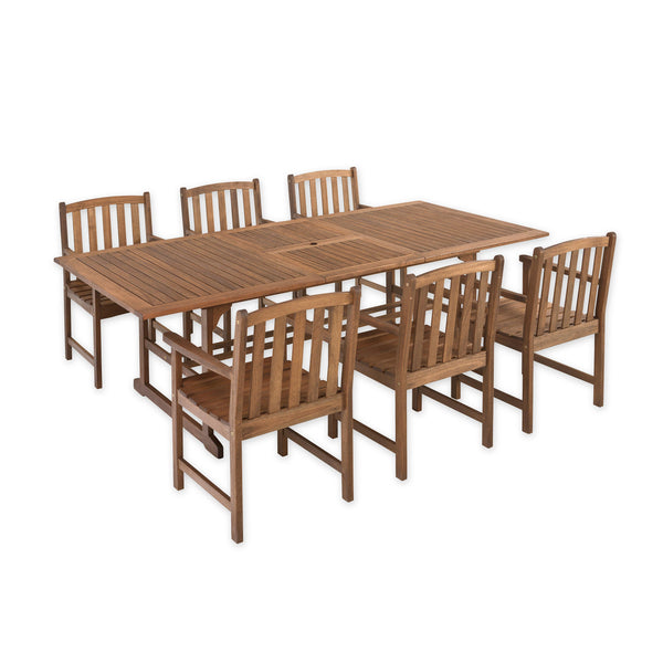 Plow & Hearth Lancaster Extension Table Set Extension Table And 6 Chairs