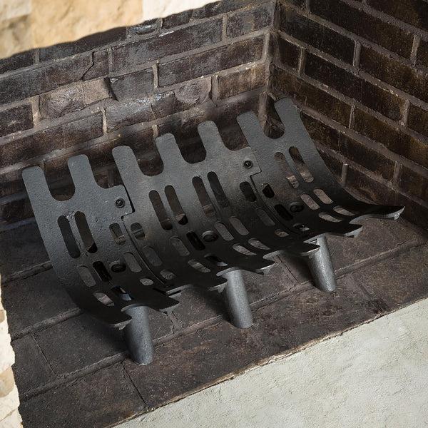 Plow & Hearth Large Cast Iron Deep-Bed Fireplace Grate With Six Legs