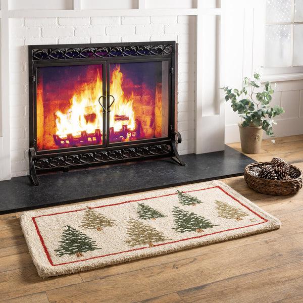 Plow & Hearth Large Cast Iron Scrollwork Fire Screen With Doors