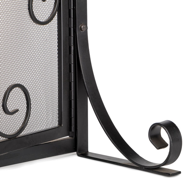 Plow & Hearth Large Crest Flat Guard Fireplace Screen