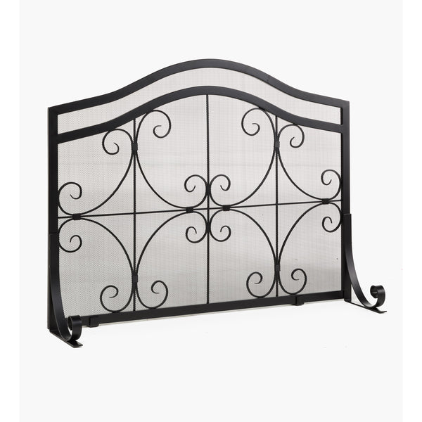plow & hearth Large Crest Flat Guard Fireplace Screen