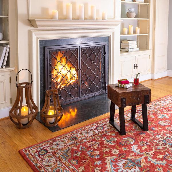 plow & hearth Large Geometric Screen with Doors 44"W x 33"H