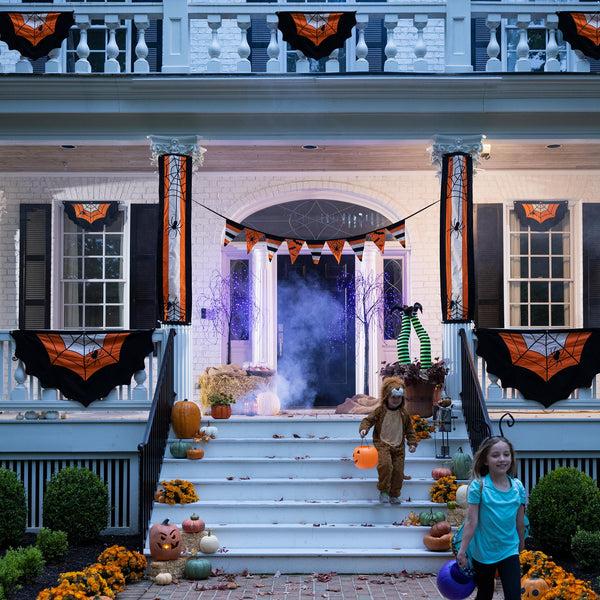 Plow & Hearth Large Halloween Spider Web Cotton Bunting