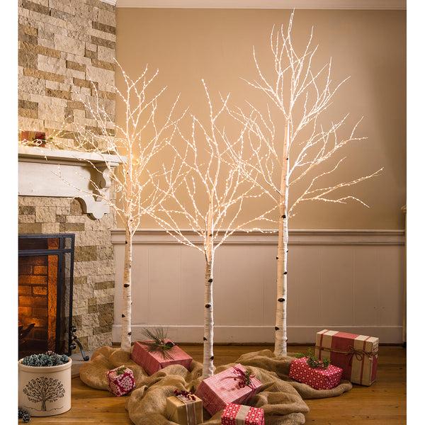 Plow & Hearth Large Indoor/Outdoor Birch Tree With 600 Warm White Lights