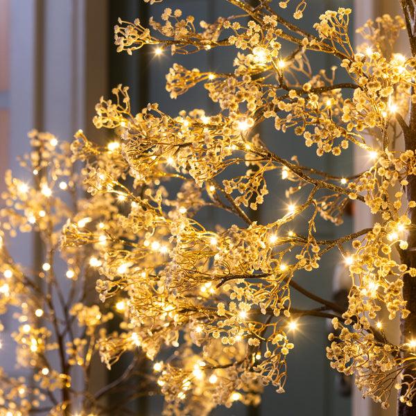 Plow & Hearth Large Indoor/Outdoor Electric Lighted Baby's Breath Tree 6'H