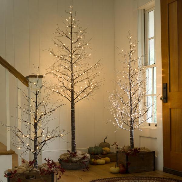Plow & Hearth Large Indoor/Outdoor Snowy Lighted Tree 8'H With 120 Lights