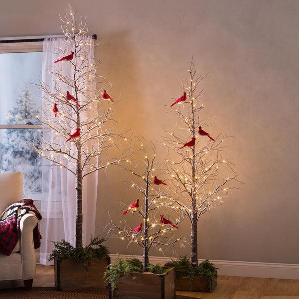 Plow & Hearth Large Indoor/Outdoor Snowy Lighted Tree 8'H With 120 Lights