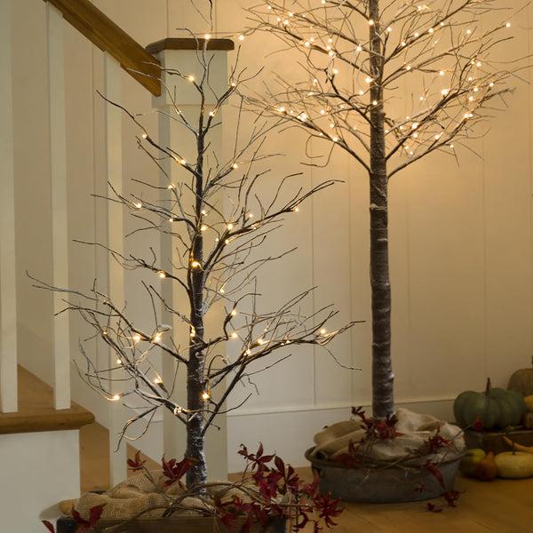plow & hearth Large Indoor/Outdoor Snowy Lighted Tree 8'H with 120 Lights