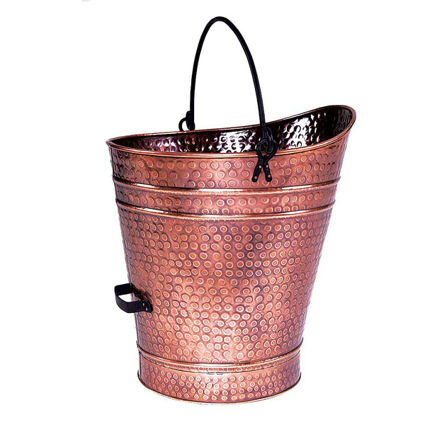 plow & hearth Large Iron Coal Hod in Antique Copper Finish