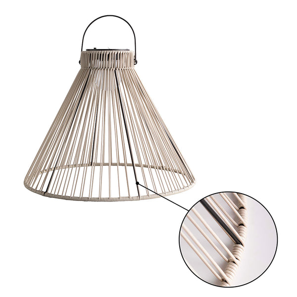 Plow & Hearth Large Solar Hanging Pendant Light Off White