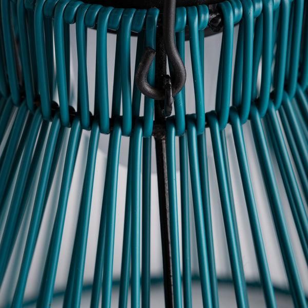 Plow & Hearth Large Solar Hanging Pendant Light Teal Green