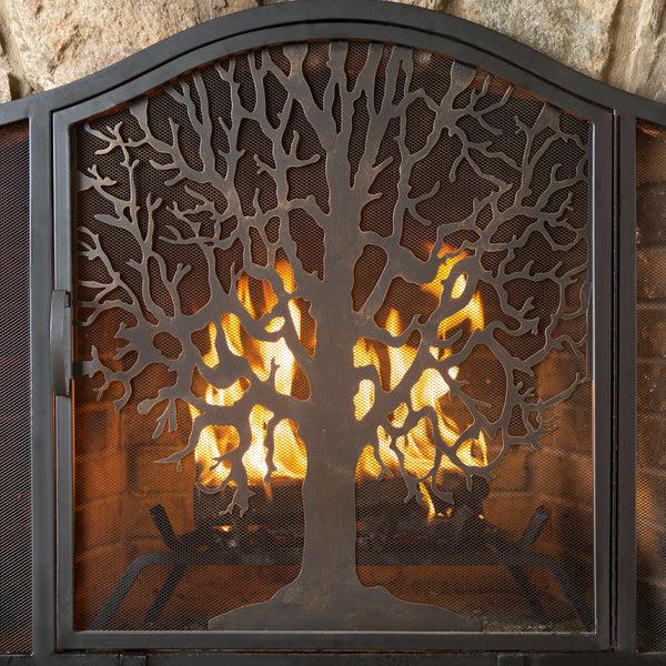 Plow & Hearth Large Tree Of Life Fire Screen With Door