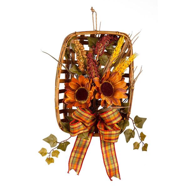 Plow & Hearth Light-Up Harvest Tobacco Basket Wall Hanging