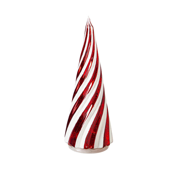 Plow & Hearth Lighted Candy Cane Striped Trees Set Of 2