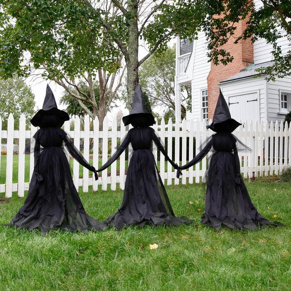 Plow & Hearth Lighted Halloween Witch Stakes Set Of 3