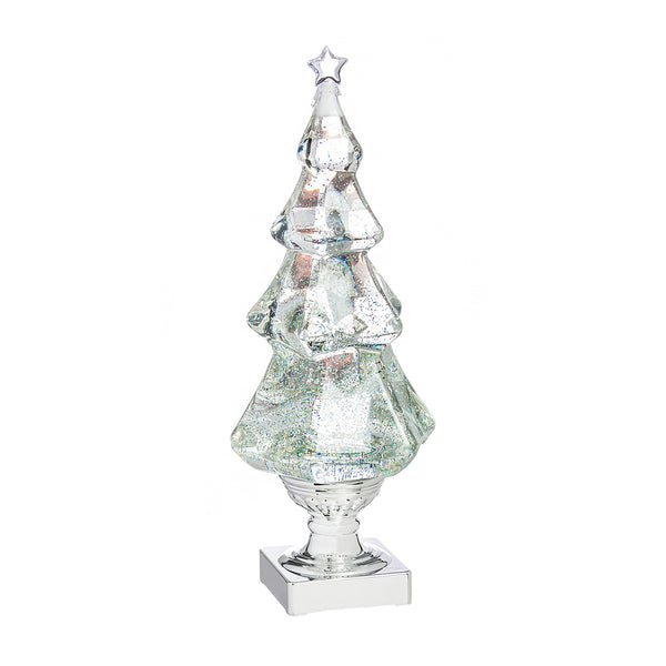 Plow & Hearth Lighted Water Globe Christmas Tree Table Décor