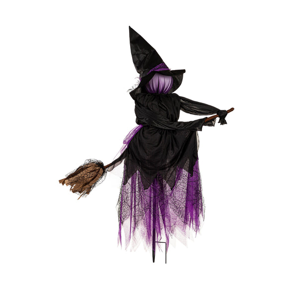 Plow & Hearth Lighted Witch Stakes With Brooms Set Of 3