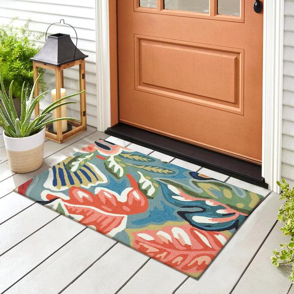 Plow & Hearth Liora Manne Capri On Holiday Indoor/Outdoor Area Rug Aqua