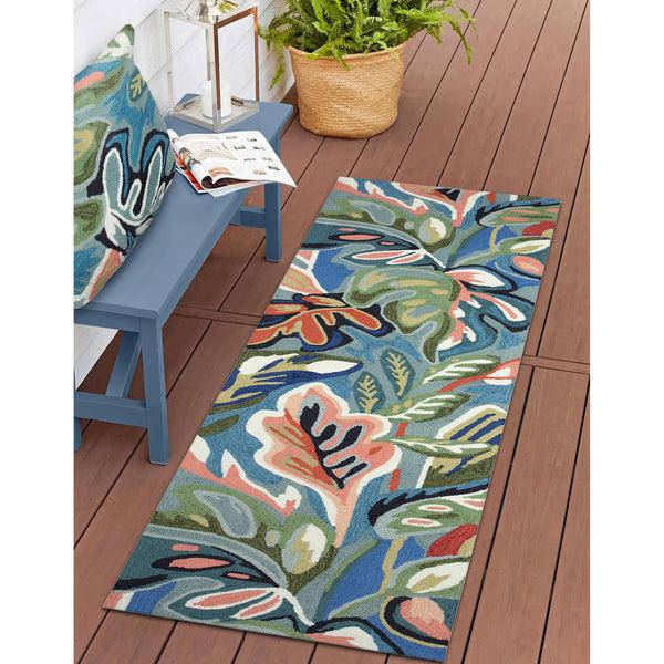 Plow & Hearth Liora Manne Capri On Holiday Indoor/Outdoor Area Rug Aqua